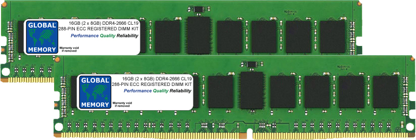 16GB (2 x 8GB) DDR4 2666MHz PC4-21300 288-PIN ECC REGISTERED DIMM (RDIMM) MEMORY RAM KIT FOR SUN SERVERS/WORKSTATIONS (2 RANK KIT CHIPKILL)